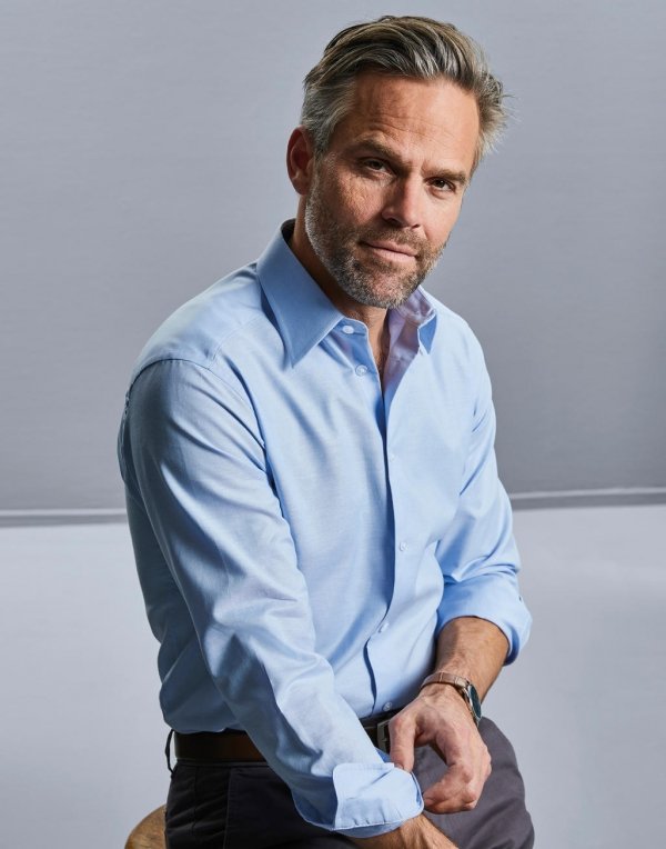 Cămașă Mânecă Lungă, Slim Oxford, Russell